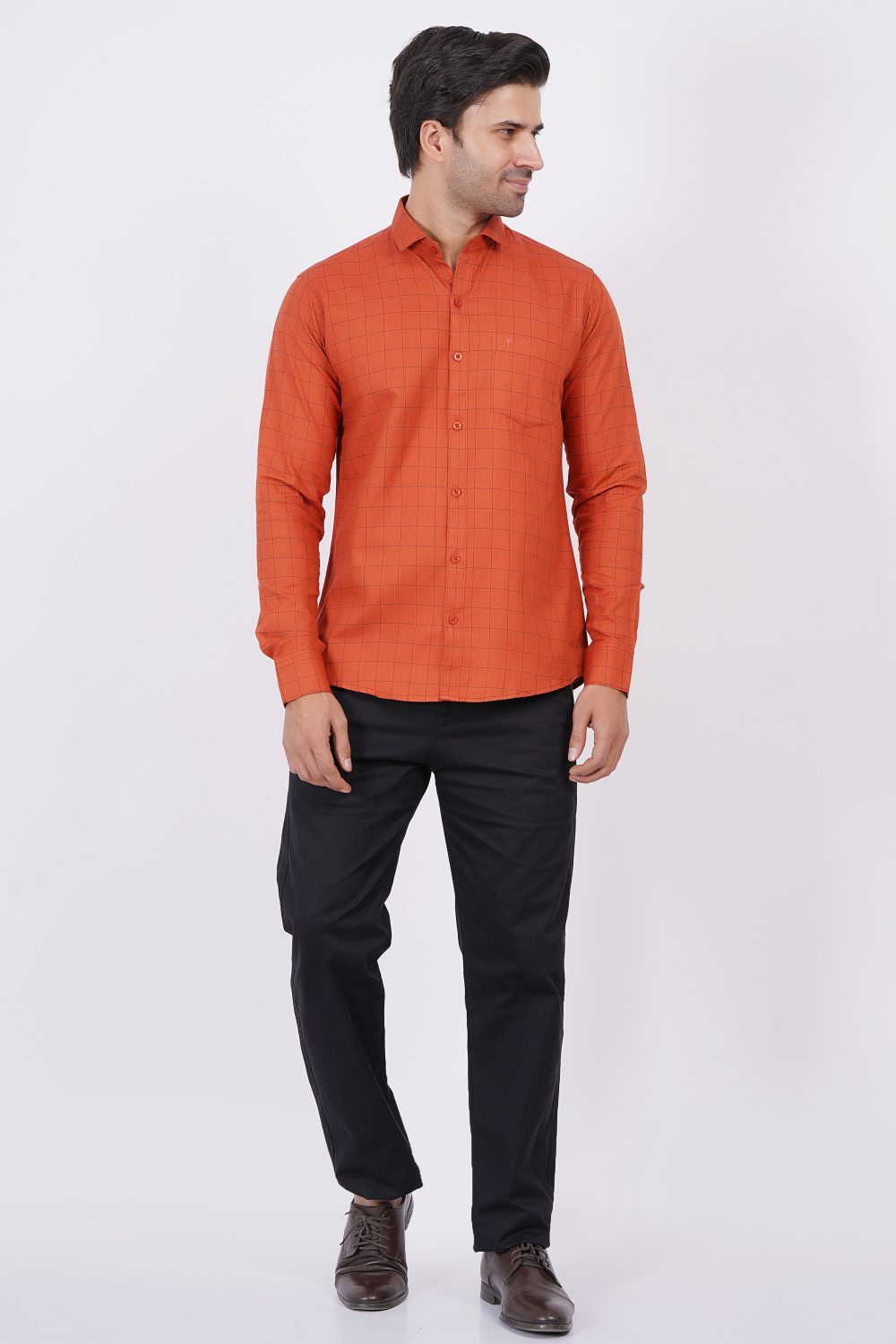 Orange | TTASCOTT Check Shirt