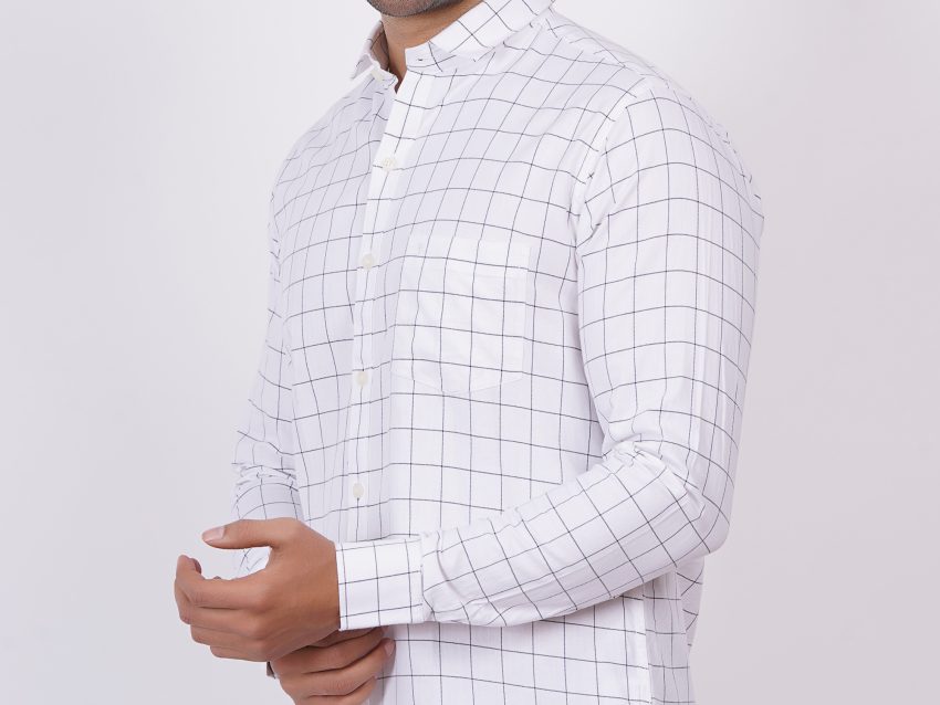 White | TTASCOTT Check Shirt | TC 1163 - 2