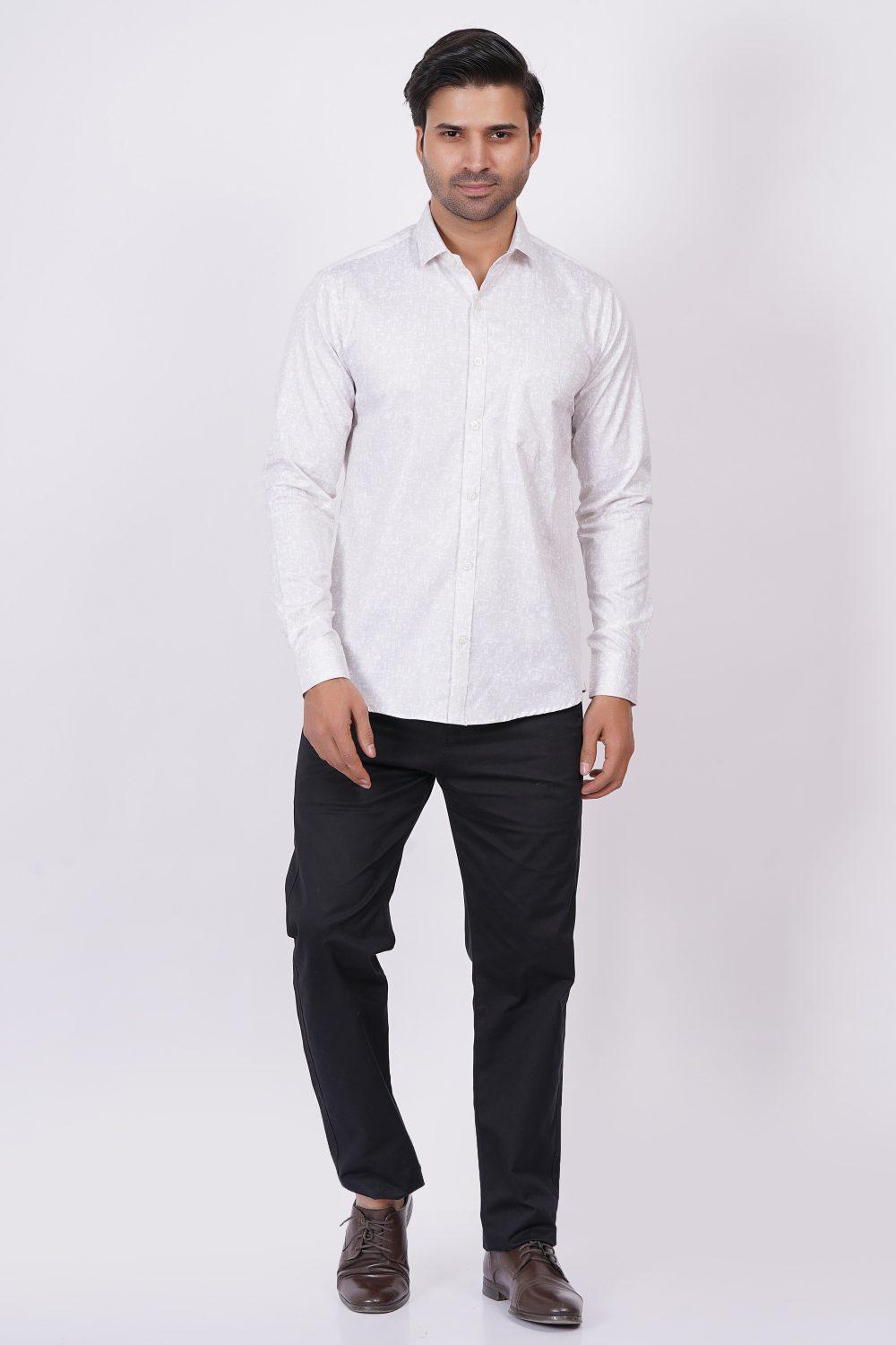 White | TTASCOTT Printed Shirt