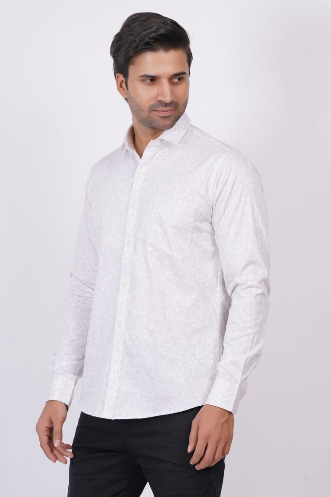 White | TTASCOTT Printed Shirt