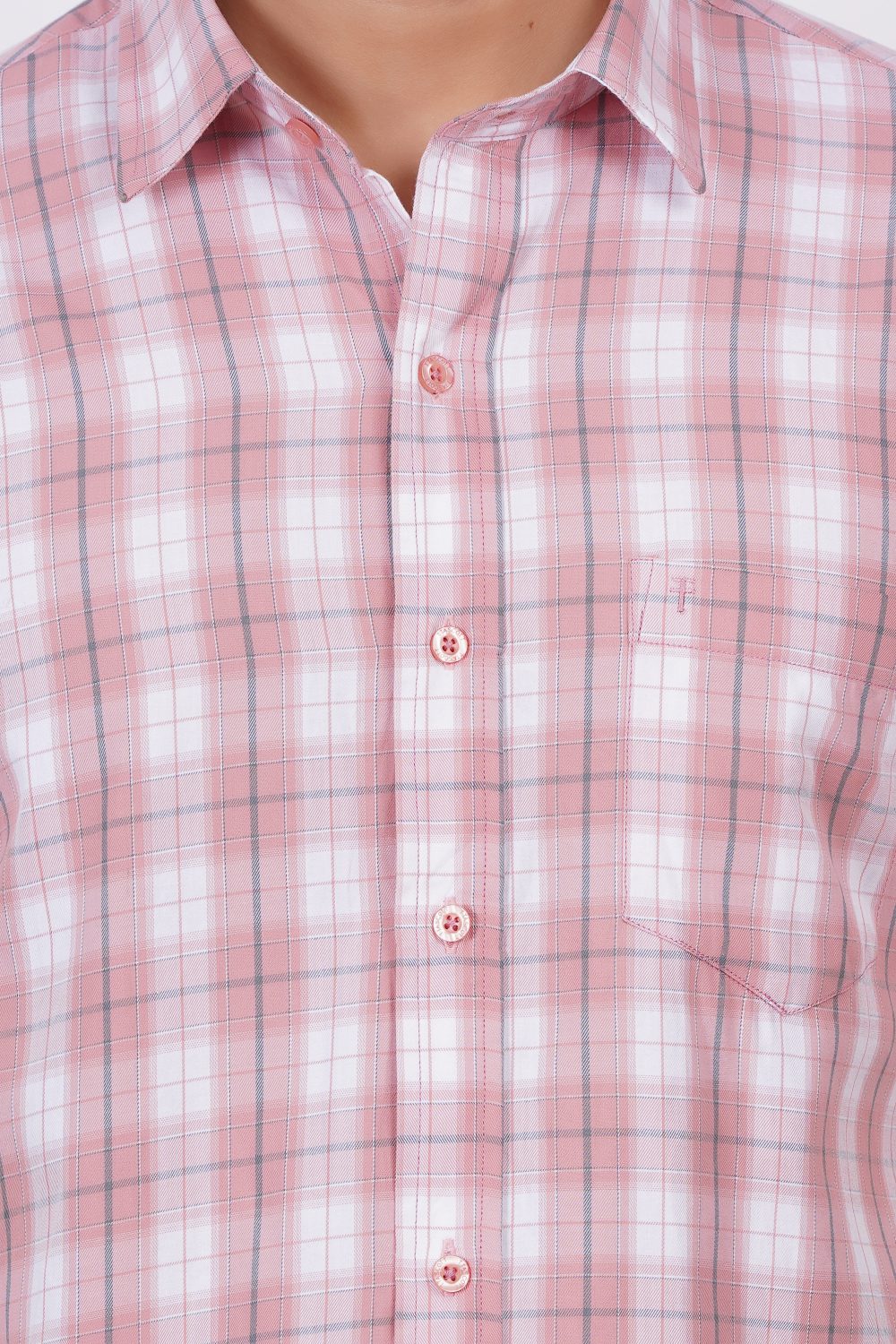 Pink and black Stripes | TTASCOTT Half Sleeve Check Shirt