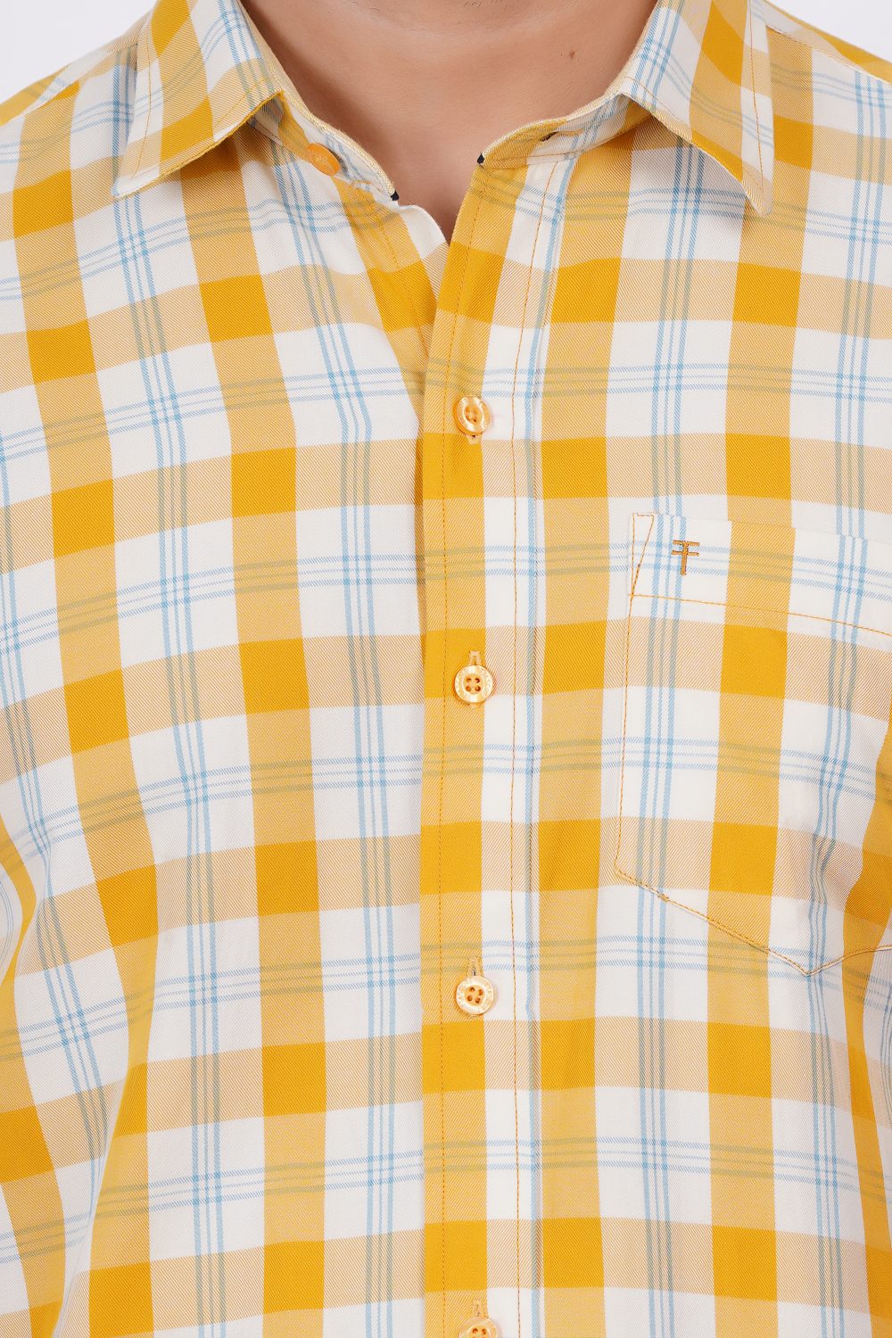 Yellow | TTASCOTT Half Sleeve Check Shirt