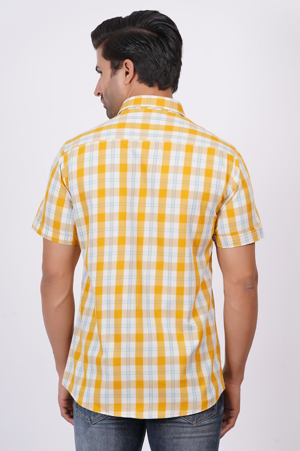 Yellow | TTASCOTT Half Sleeve Check Shirt