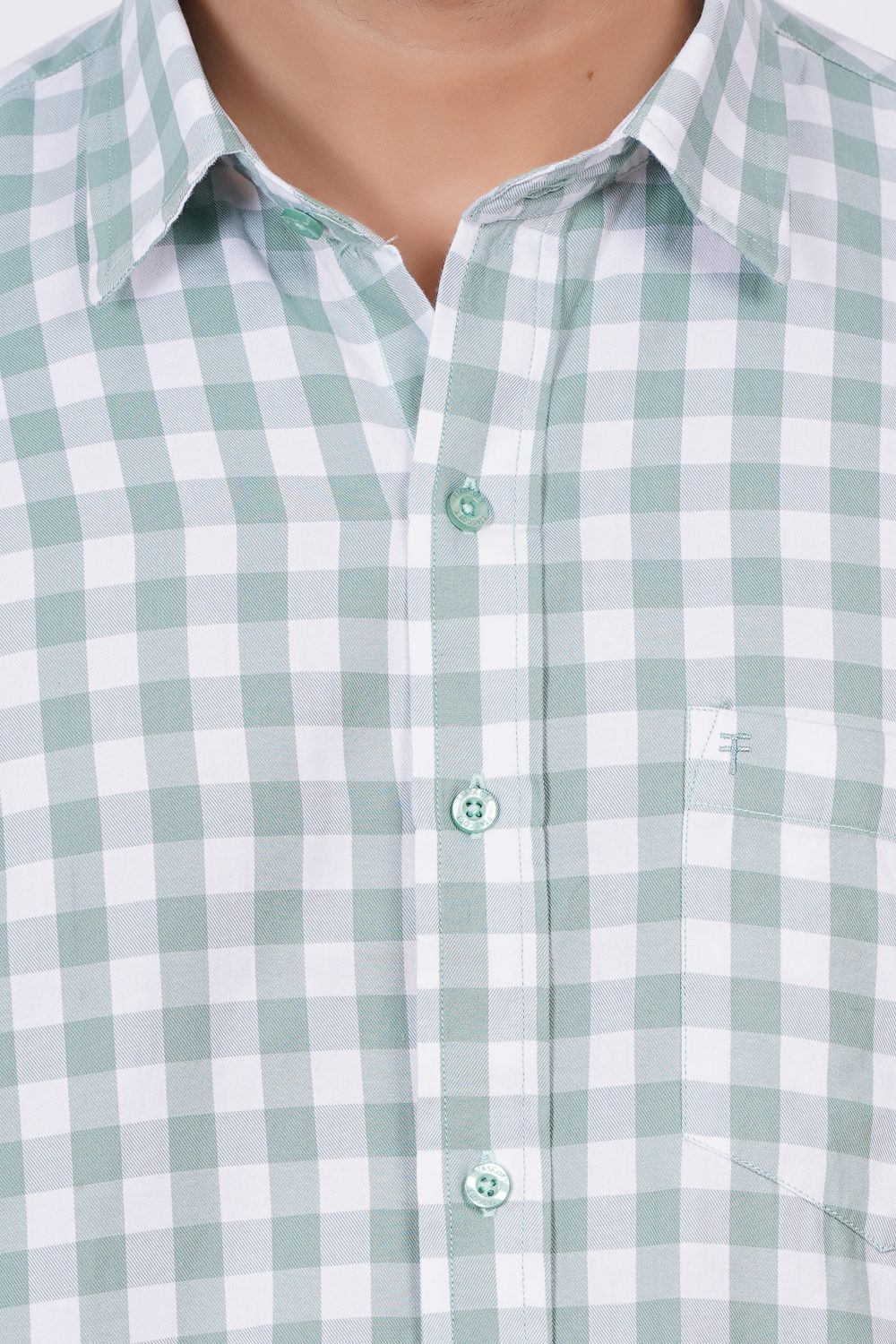 Light Green | TTASCOTT Half Sleeve Check Shirt