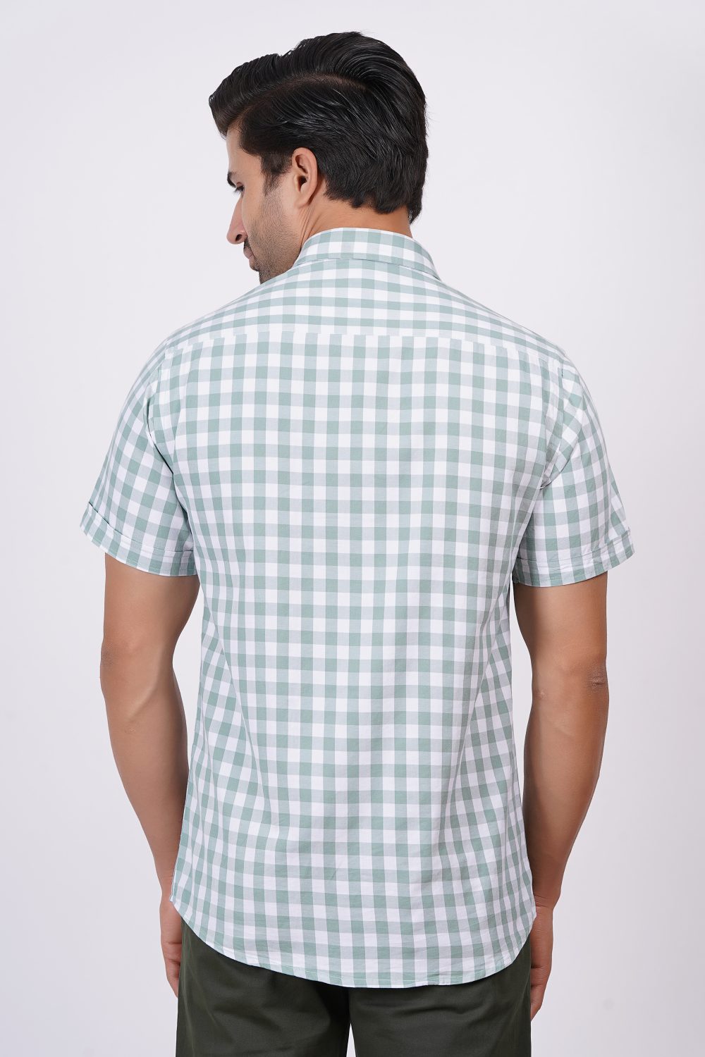 Light Green | TTASCOTT Half Sleeve Check Shirt