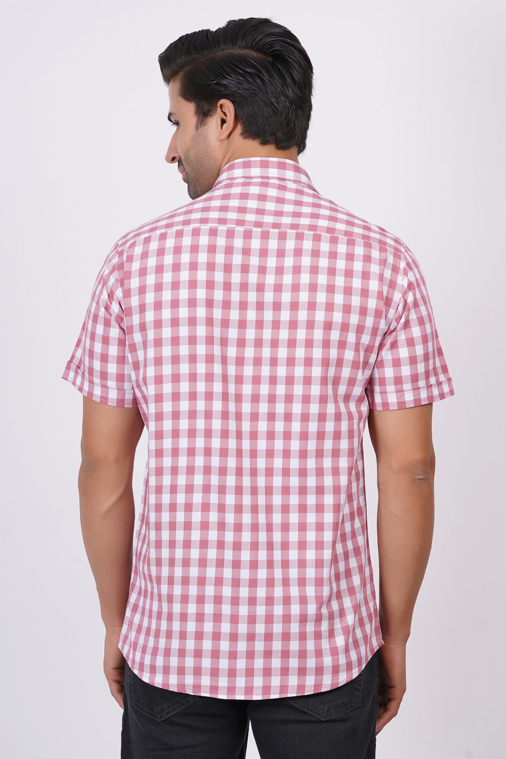 Pink | TTASCOTT Half Sleeve Check Shirt