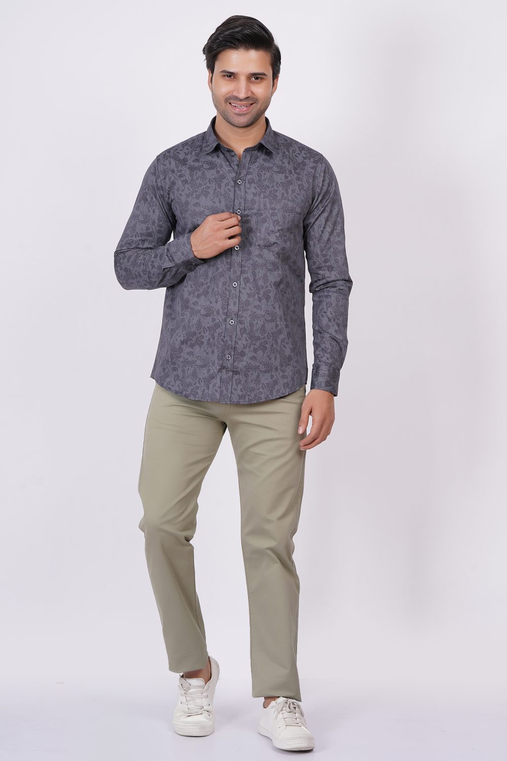 Grey | TTASCOTT Printed Shirt