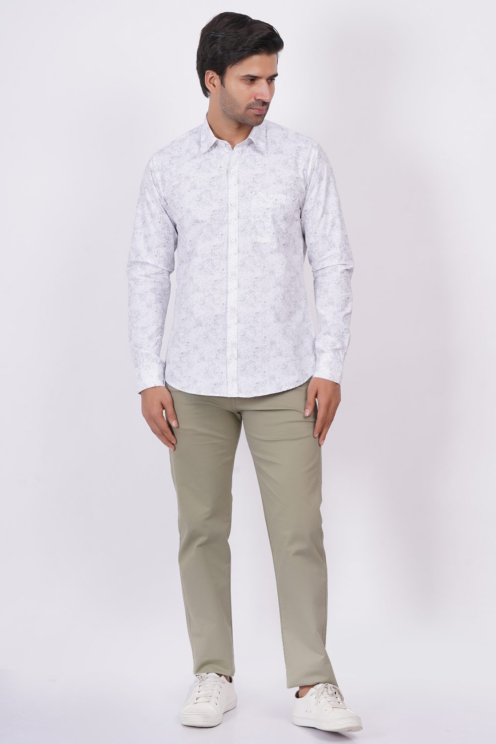 White | TTASCOTT Printed Shirt