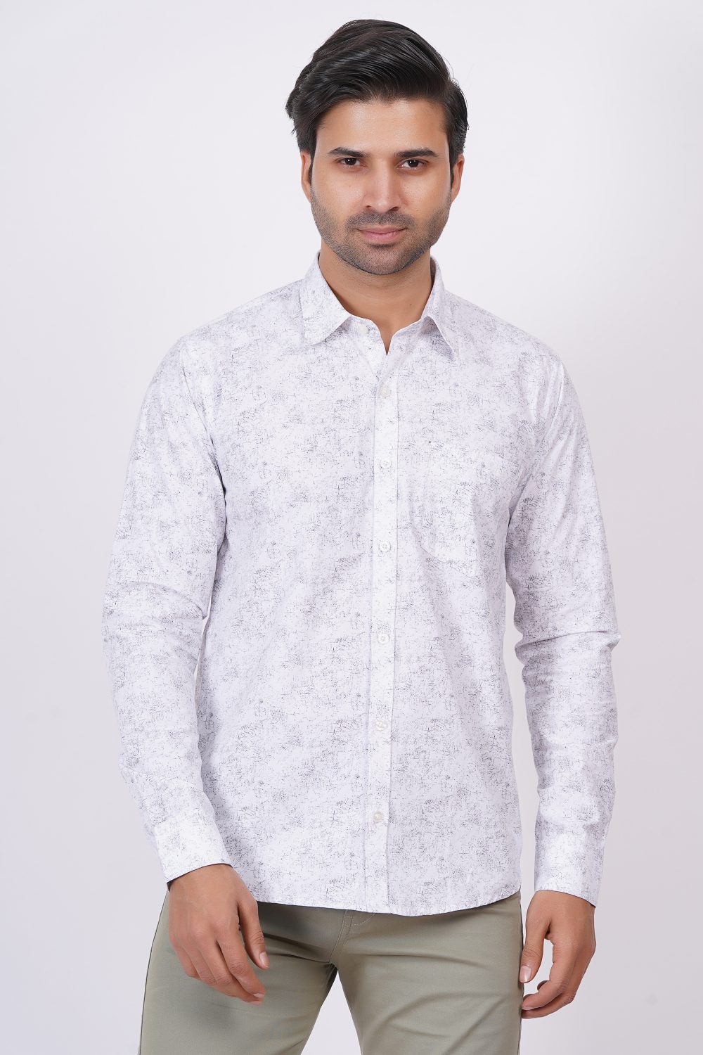 White | TTASCOTT Printed Shirt