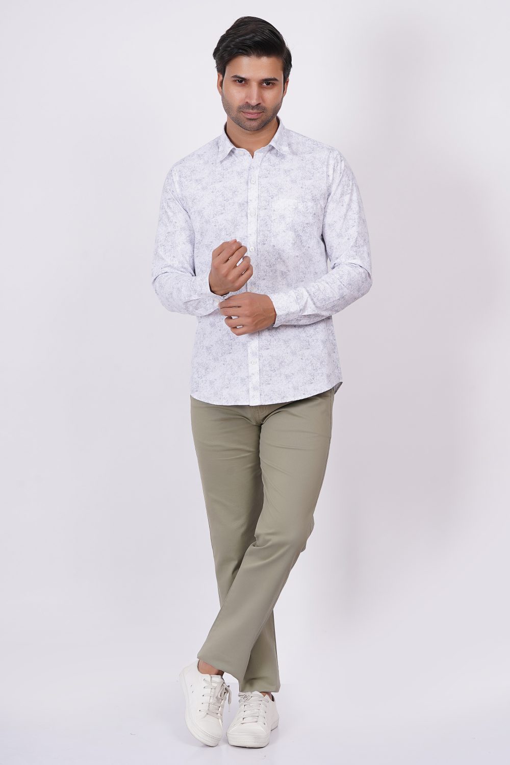 White | TTASCOTT Printed Shirt