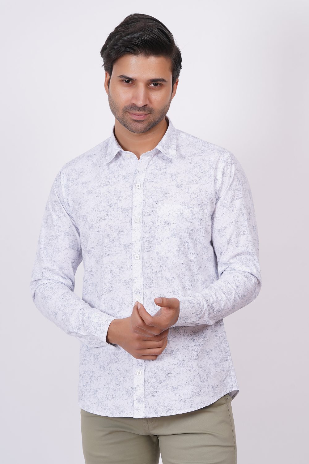 White | TTASCOTT Printed Shirt