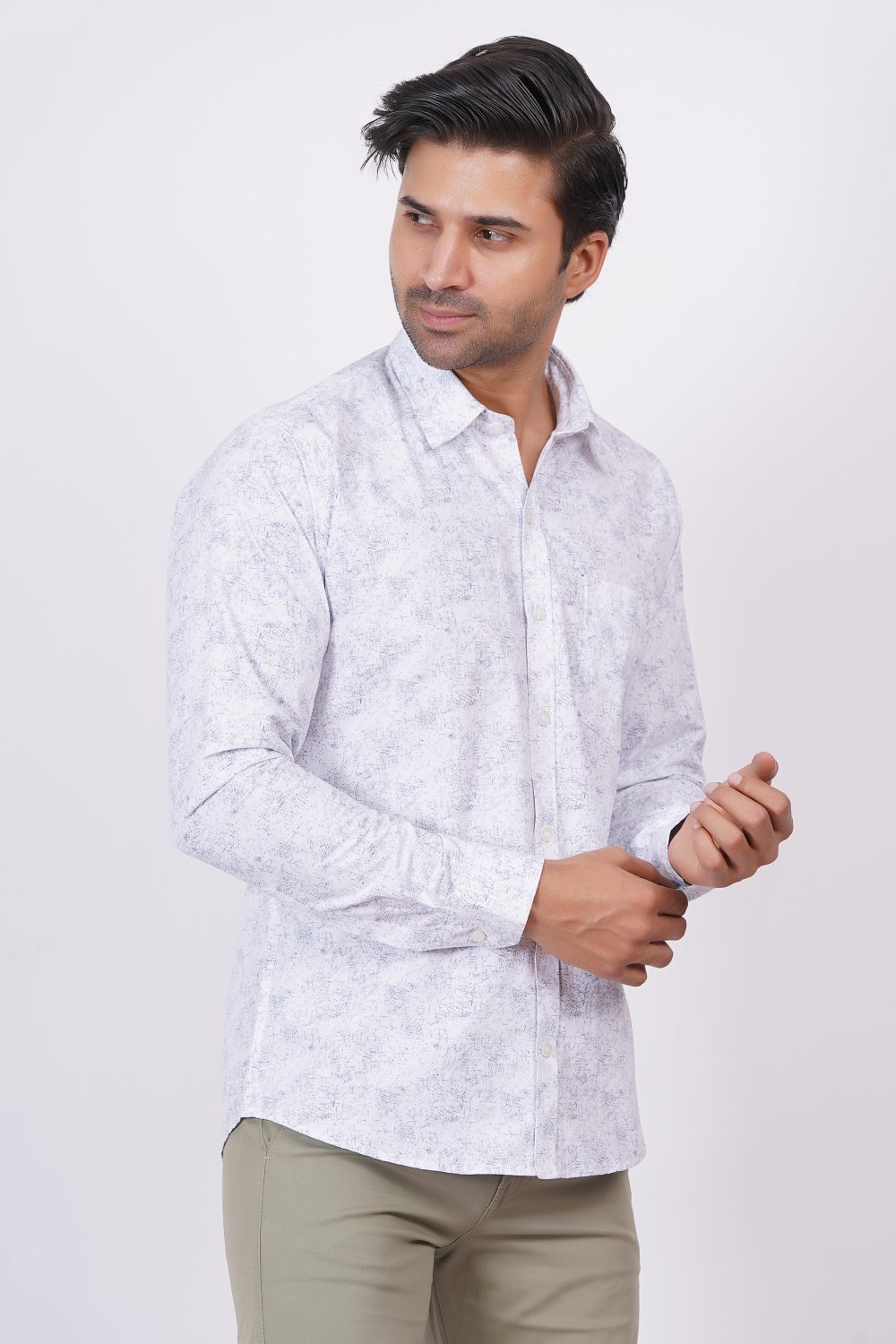 White | TTASCOTT Printed Shirt