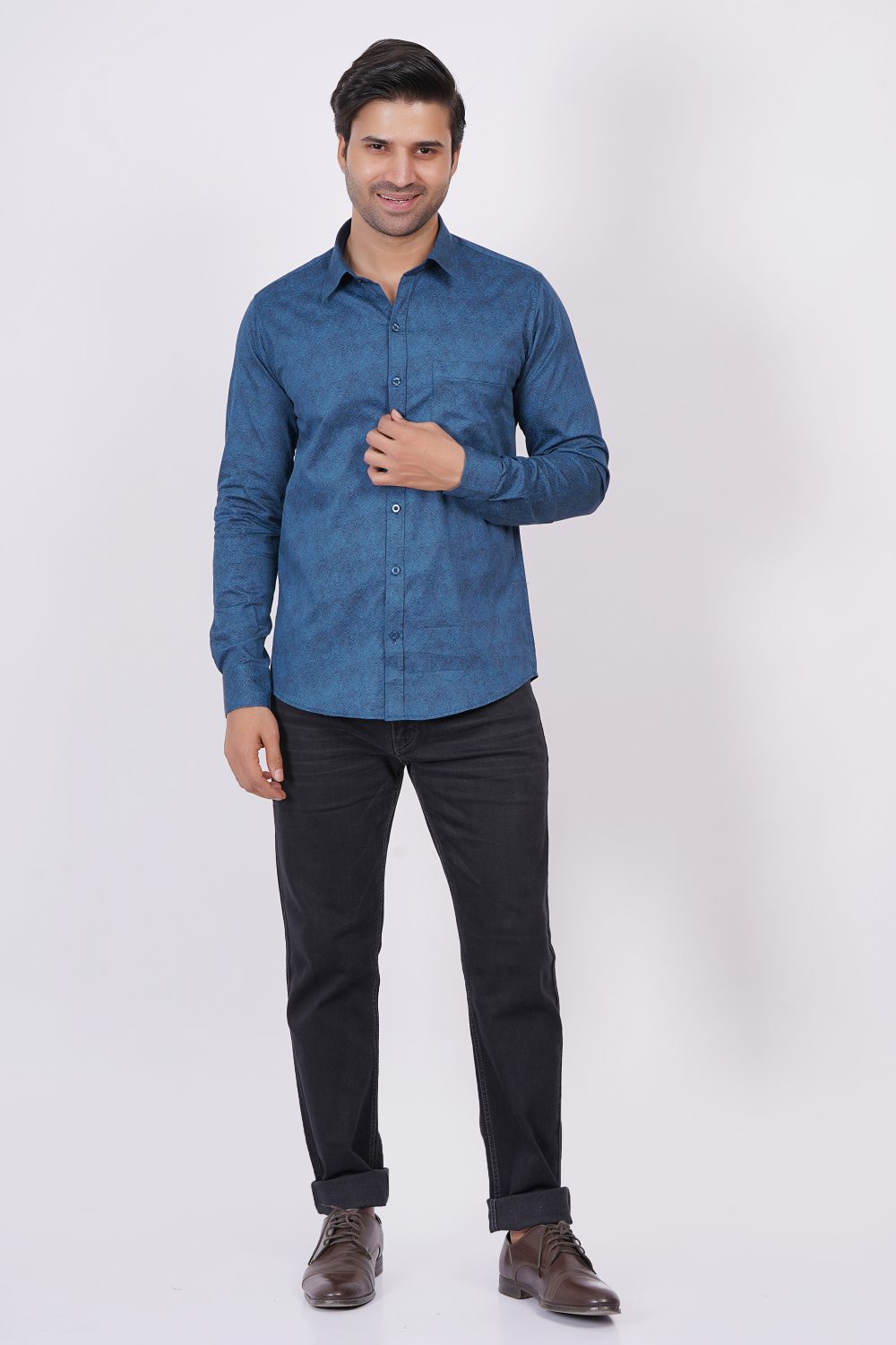 Dark Blue | TTASCOTT Printed Shirts