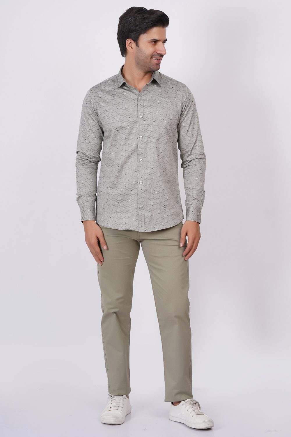 Silver | TTASCOTT Printed Shirt