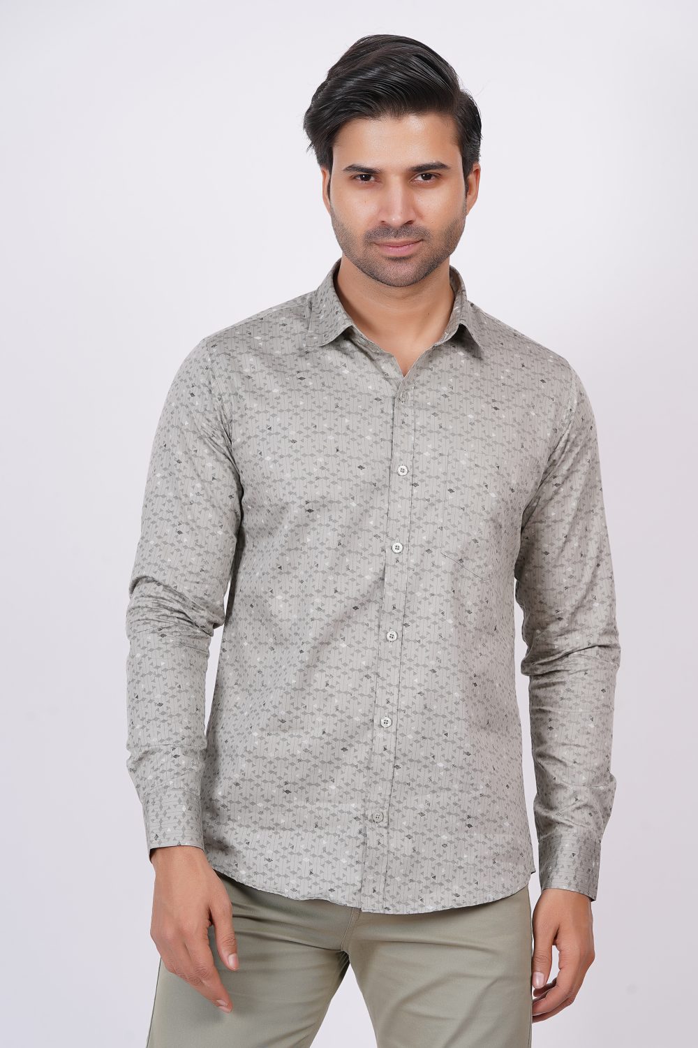 Silver | TTASCOTT Printed Shirt