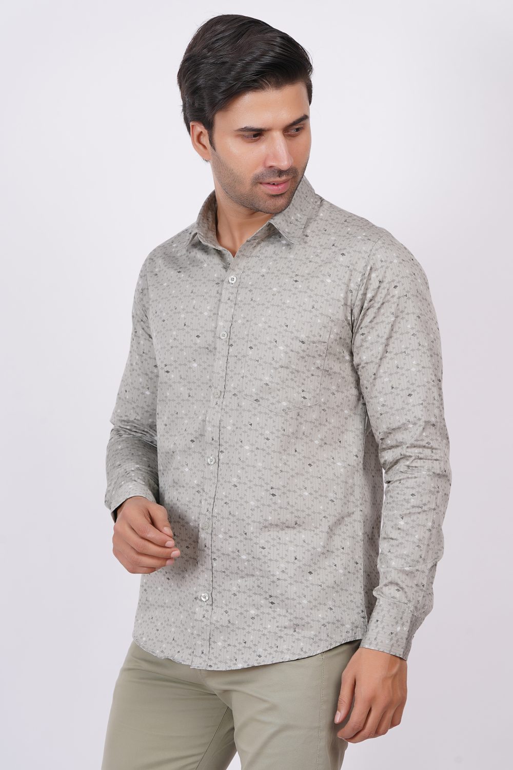 Silver | TTASCOTT Printed Shirt