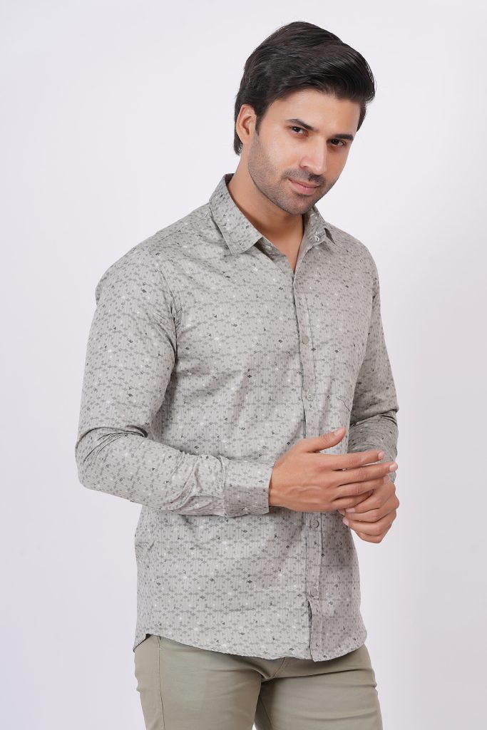 Silver | TTASCOTT Printed Shirt