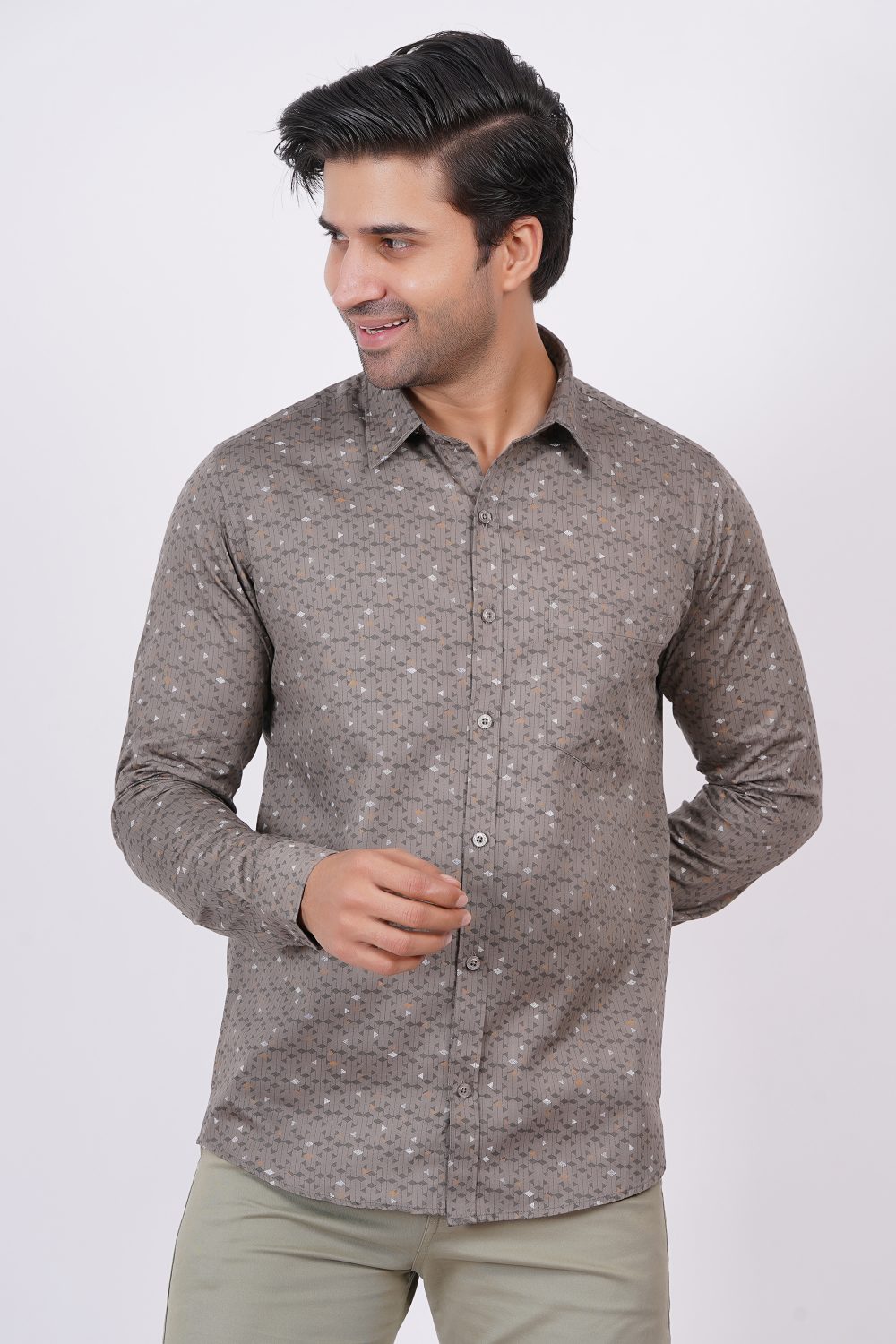 Grey | TTASCOTT Printed Shirt