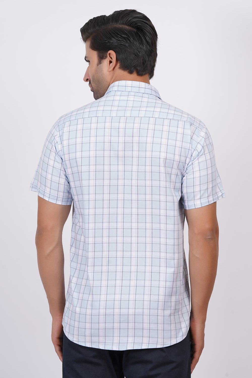 Light Blue | TTASCOTT Half Sleeve Check Shirt