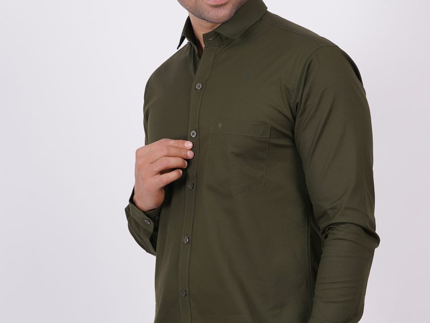 Olive Green | TTASCOTT Plain Shirt | TC 1172 - 3