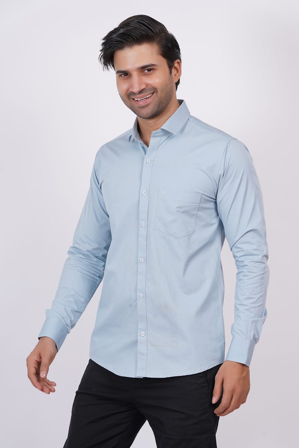 Metallic Blue | TTASCOTT Plain Shirt