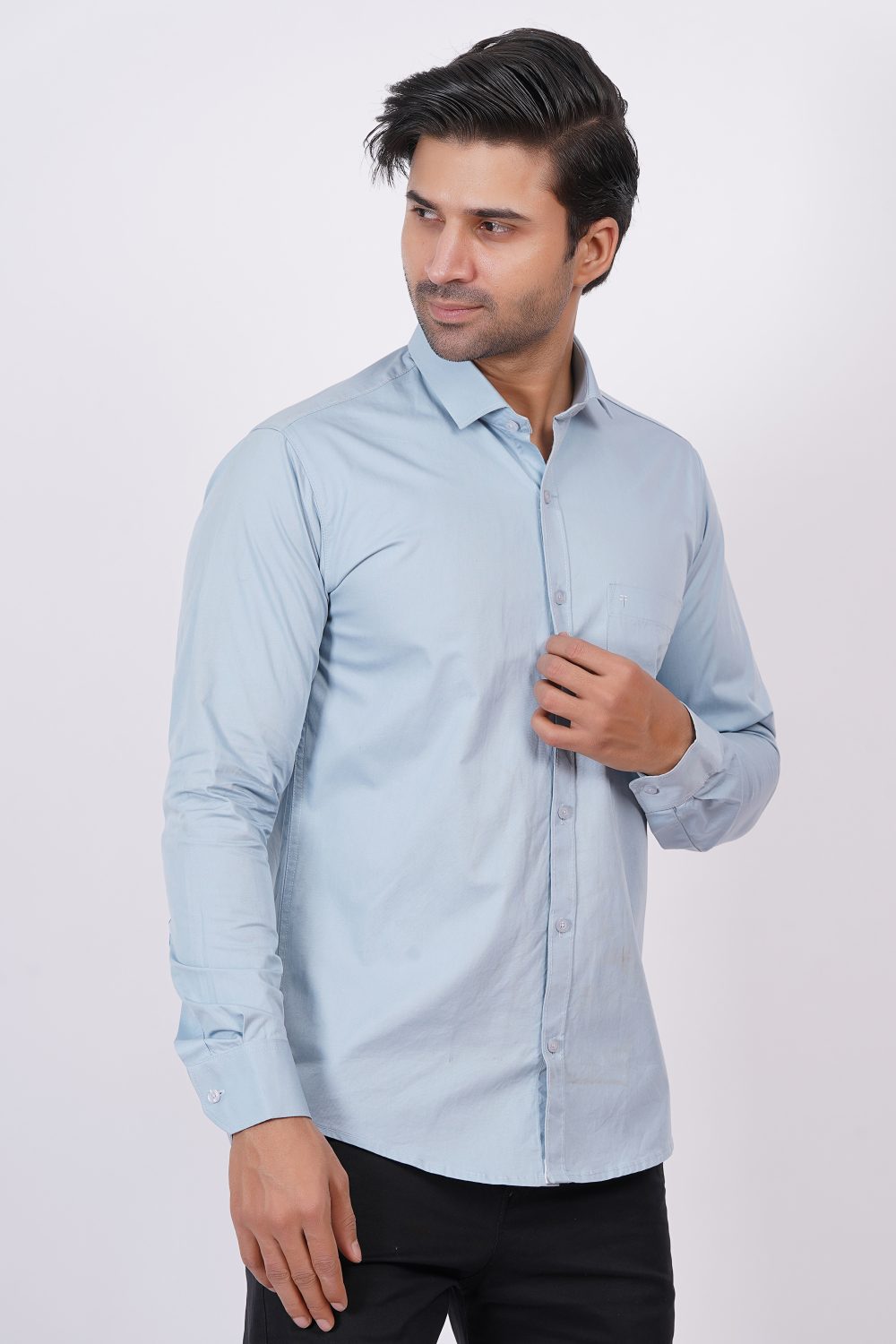 Metallic Blue | TTASCOTT Plain Shirt